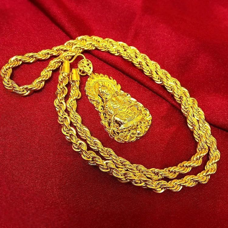 Men Accessories Look - Męski naszyjnik ze złota próby AU999