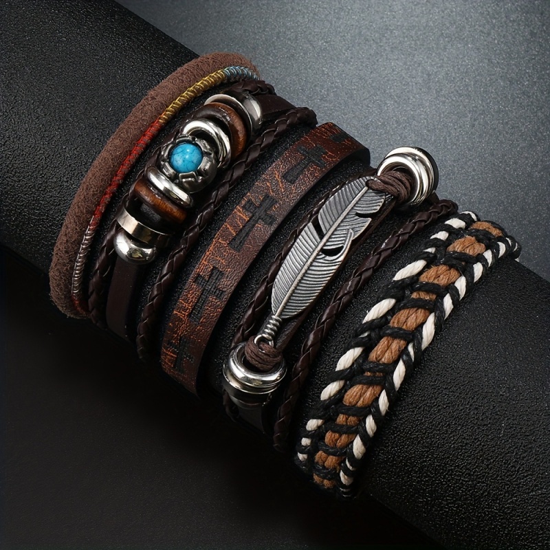 Miss JQ 6Pcs/Set Vintage PU Le – Men Accessories Look recenzja i cena