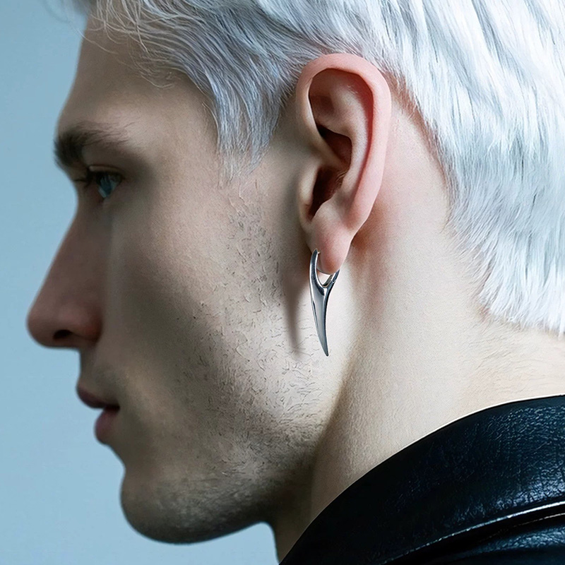 Zakrzywione kolczyki w kształc – Men Accessories Look recenzja i cena